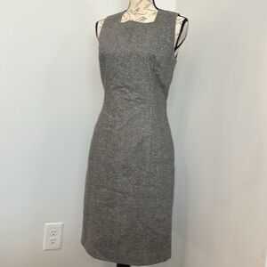 Ann Taylor Wool Jumper Dress Square Neck Flattering Fit Sleeveless Midi Size 4